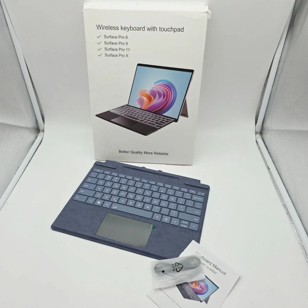 Omikamo Wireless Bluetooth Keyboard Touchpad Surface Pro 11 10 9 8 X Blue